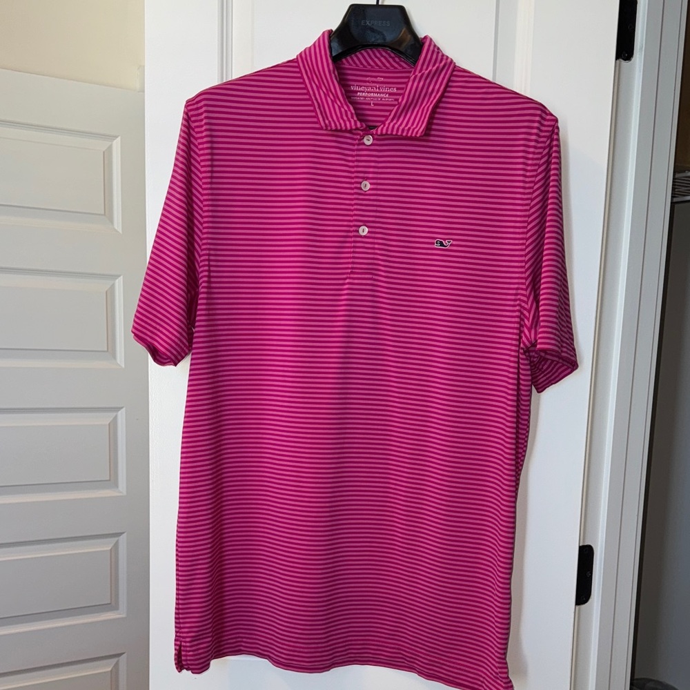 Vineyard Vines Pink Striped Polo
